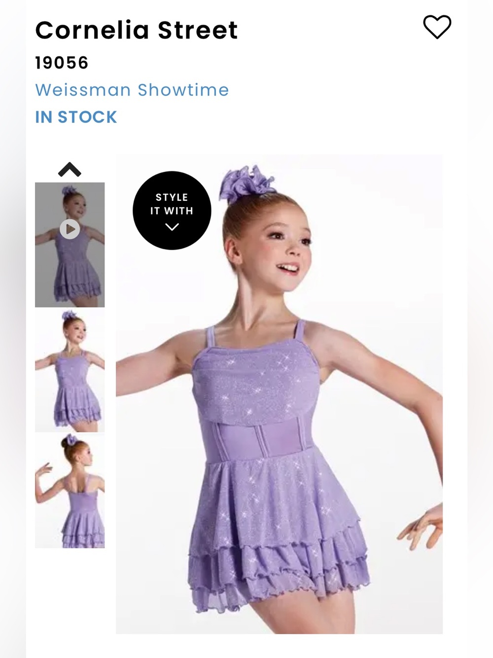 Weissman Cornelia Street 19056 Lyrical Dance Costume MC